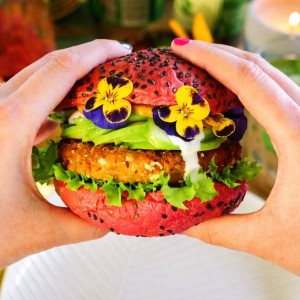 Vegan avocado burger