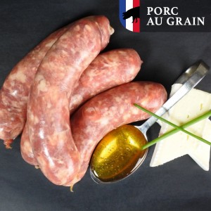 Braadworst Porc au Grain - honing/brie