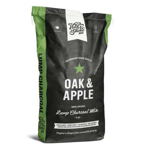 Holy smoke BBQ oak/apple lump houtskool