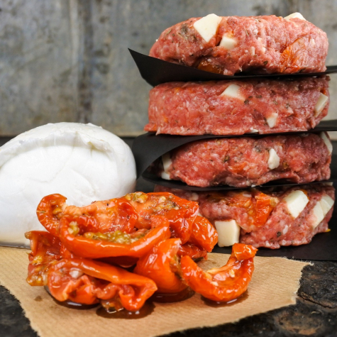 Black Angus burger - mozzarella/basilicum/zontomaat