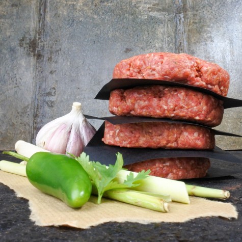 Black Angus burger - thai green curry