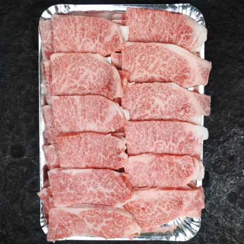Japans Wagyu karubi shortribs zonder been Kagoshima A5+ BMS12