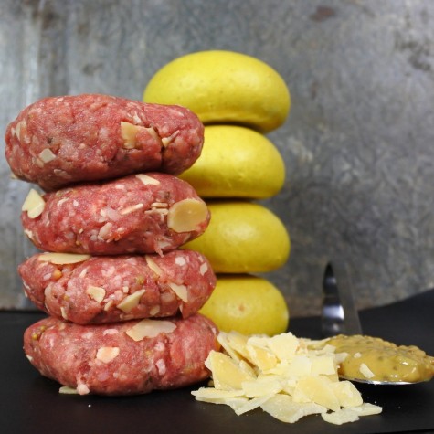 4 Miniburgers USA Old Amsterdam Mosterd met 4 broodjes