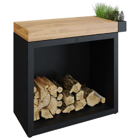 OFYR Butcher Block Storage 90 Black Teak Hout