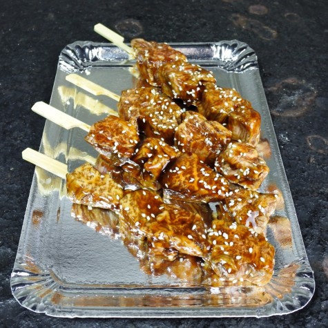 Ribeye spiesjes ketjap/sesam Japans Wagyu Kagoshima A5+ BMS12