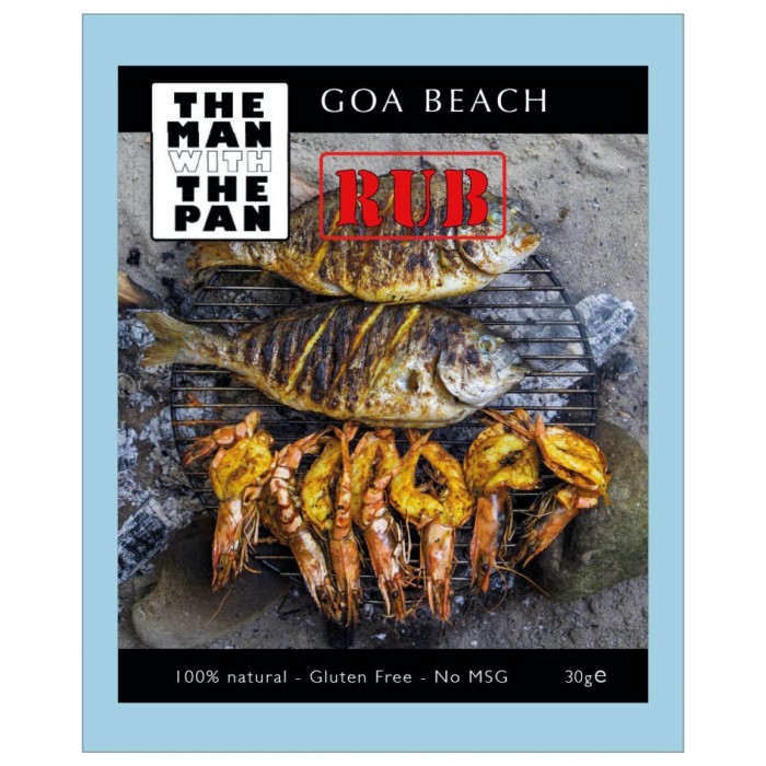 Goa beach rub the man with the pan