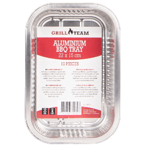 GrillTeam Aluminium BBQ Trays 22X15X4.3cm (set of 10)