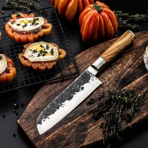 Forged olive santoku mes