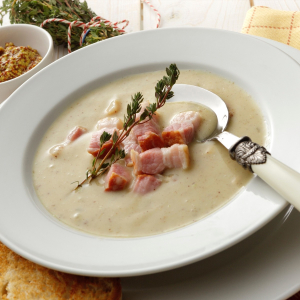 Mosterdsoep met spekjes