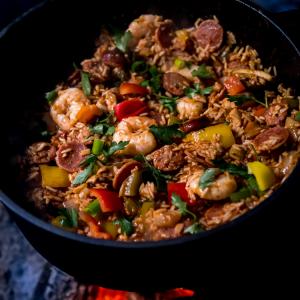 Jambalaya met gerookte worst