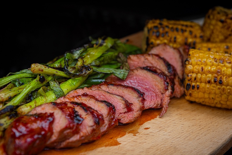 Diamanthaas met miso-gochujang glaze 