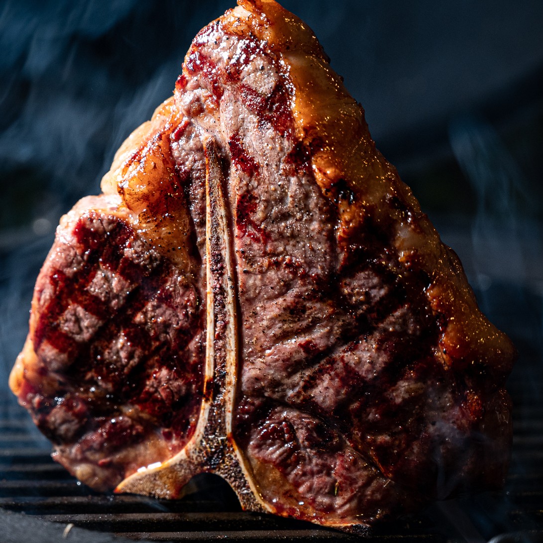 Porterhouse steak van de BBQ