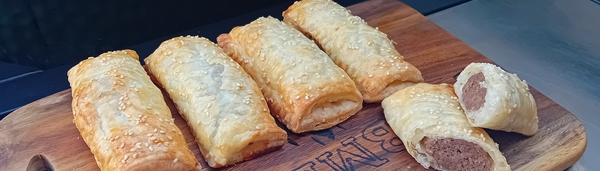 Saucijzenbroodjes van Wagyu gehakt